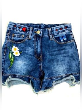 MonnaLisa Girls Beaded and Embroidered Shorts